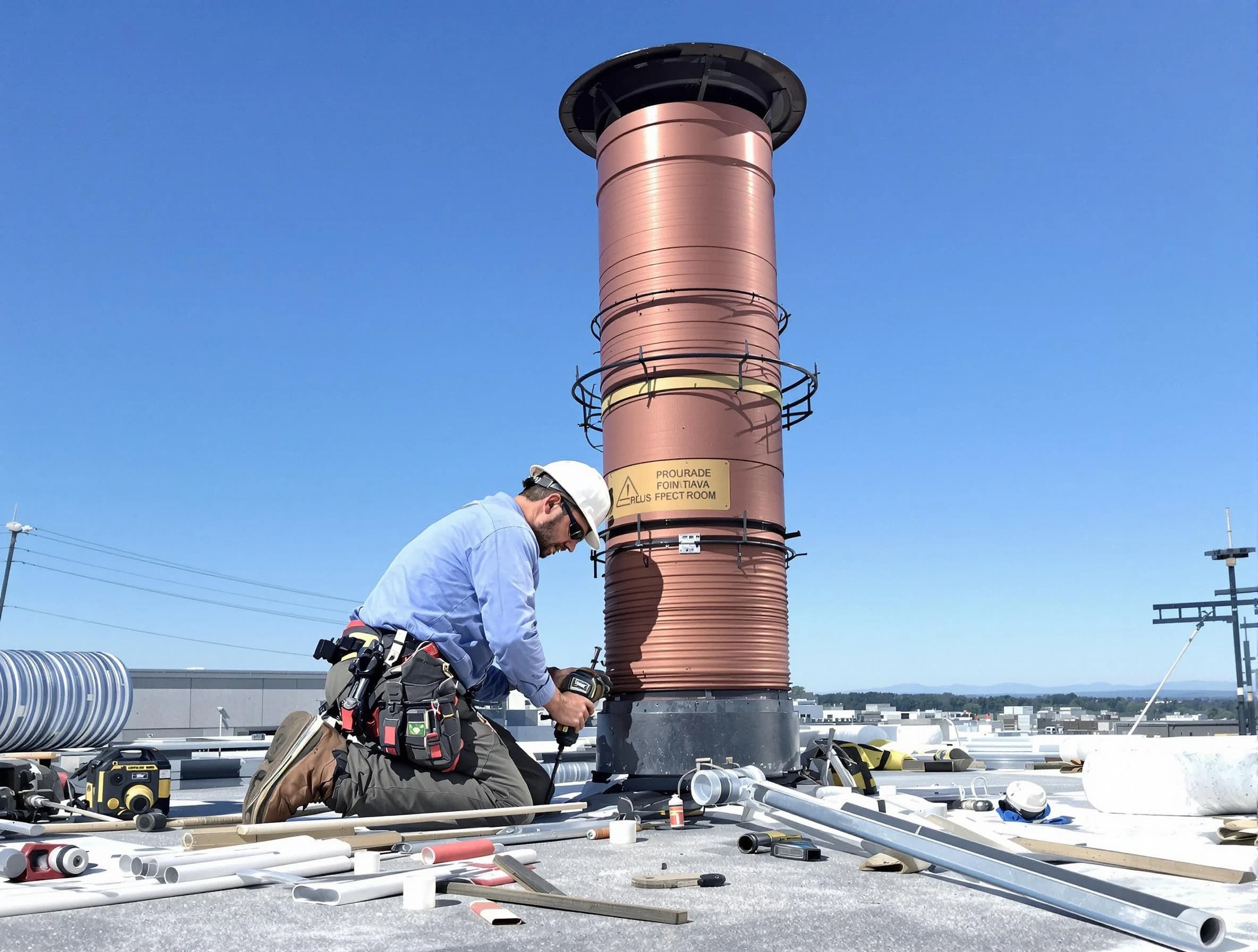 Installed chimney liner by Manchester Chimney Sweep in Manchester, NJ