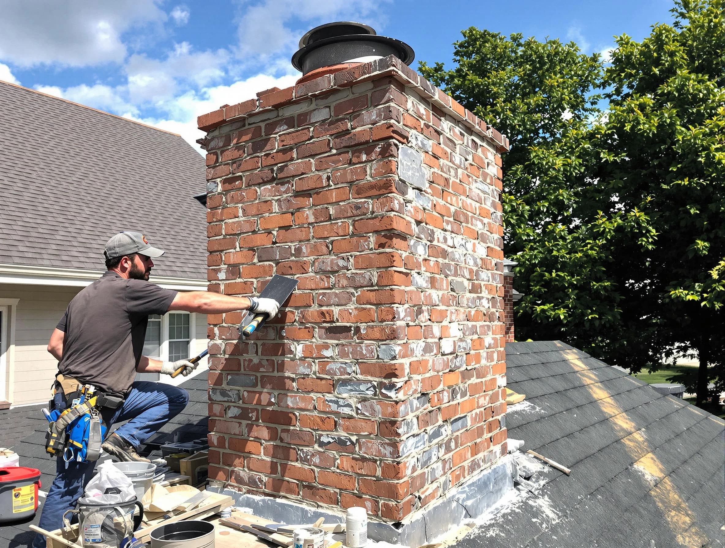 Completed chimney rebuild by Manchester Chimney Sweep in Manchester, NJ