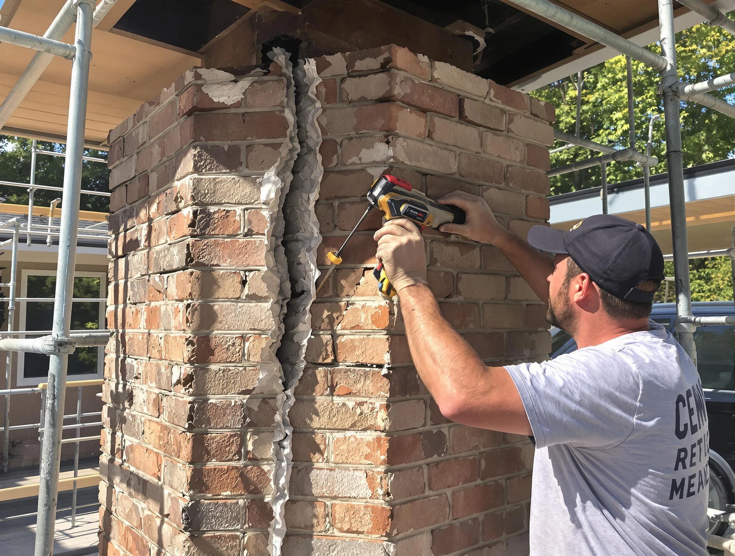 Manchester Chimney Sweep technician performing chimney repair in Manchester, NJ