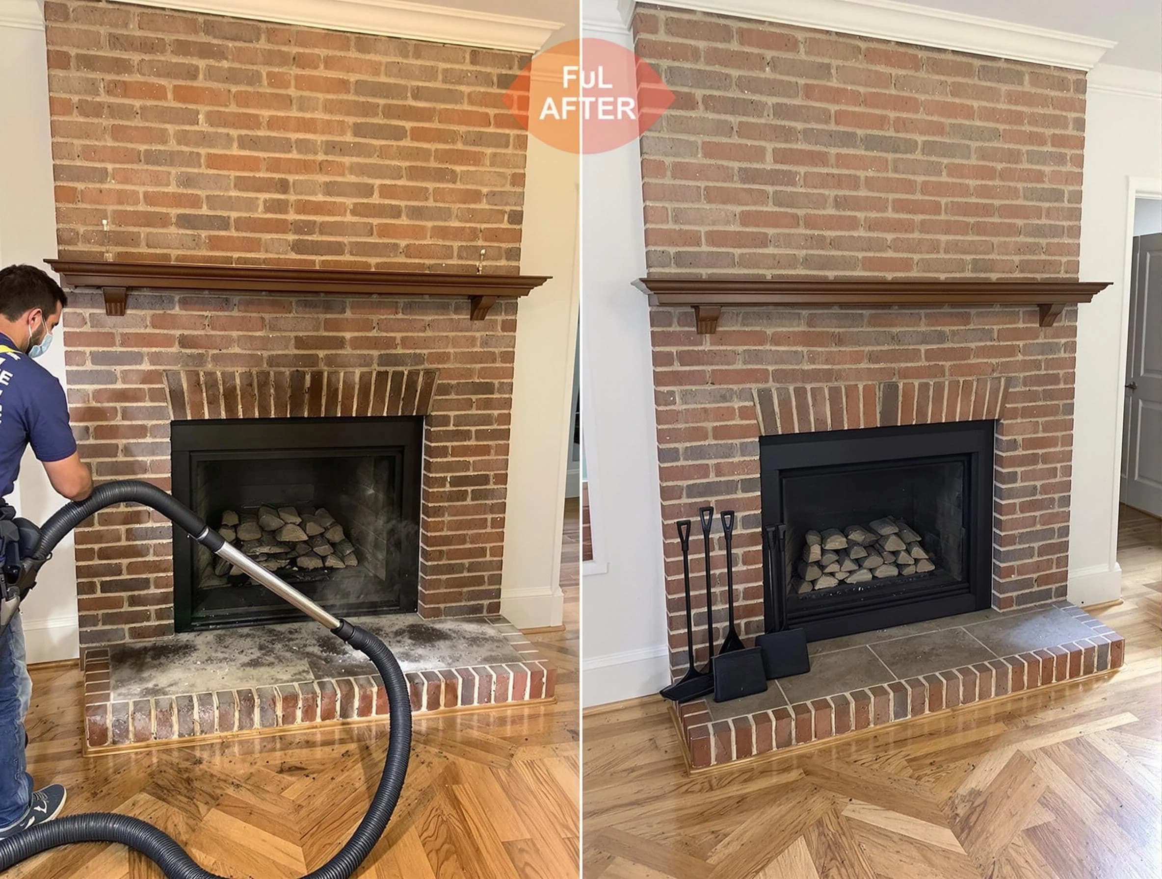 Manchester Chimney Sweep carefully sanitizing a fireplace in Manchester, NJ