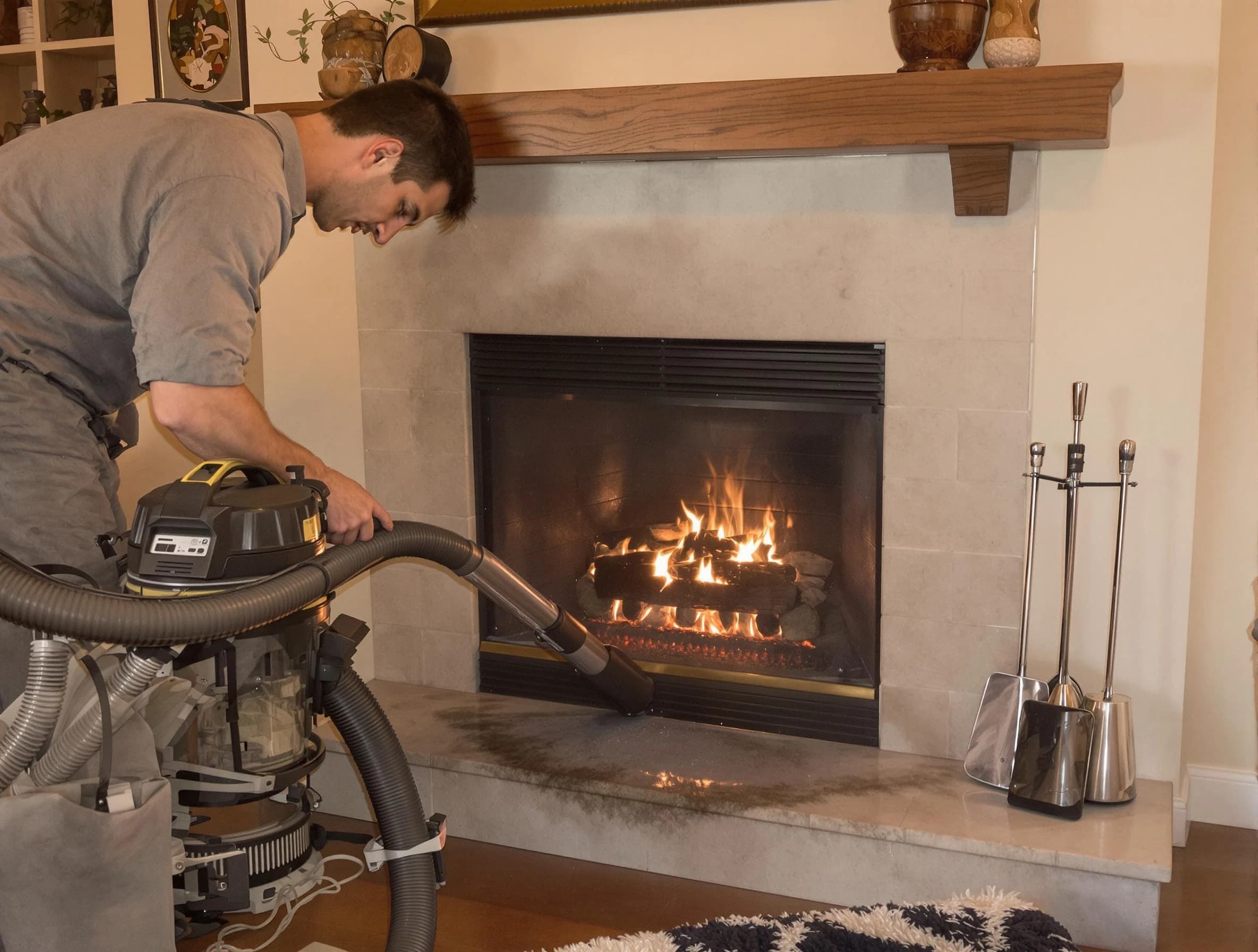 Routine fireplace upkeep by Manchester Chimney Sweep in Manchester, NJ