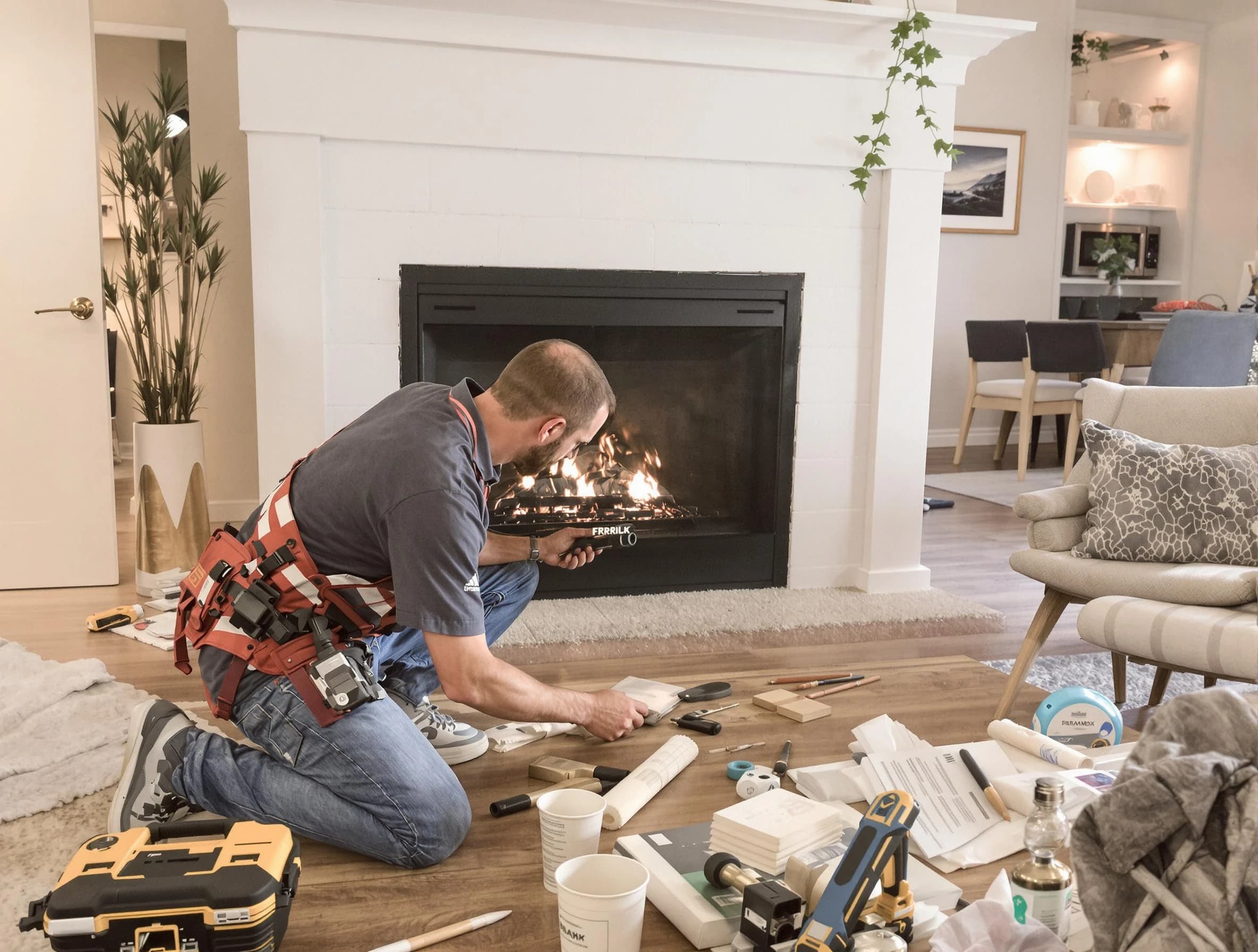 Manchester Chimney Sweep performing fireplace repair in Manchester, NJ