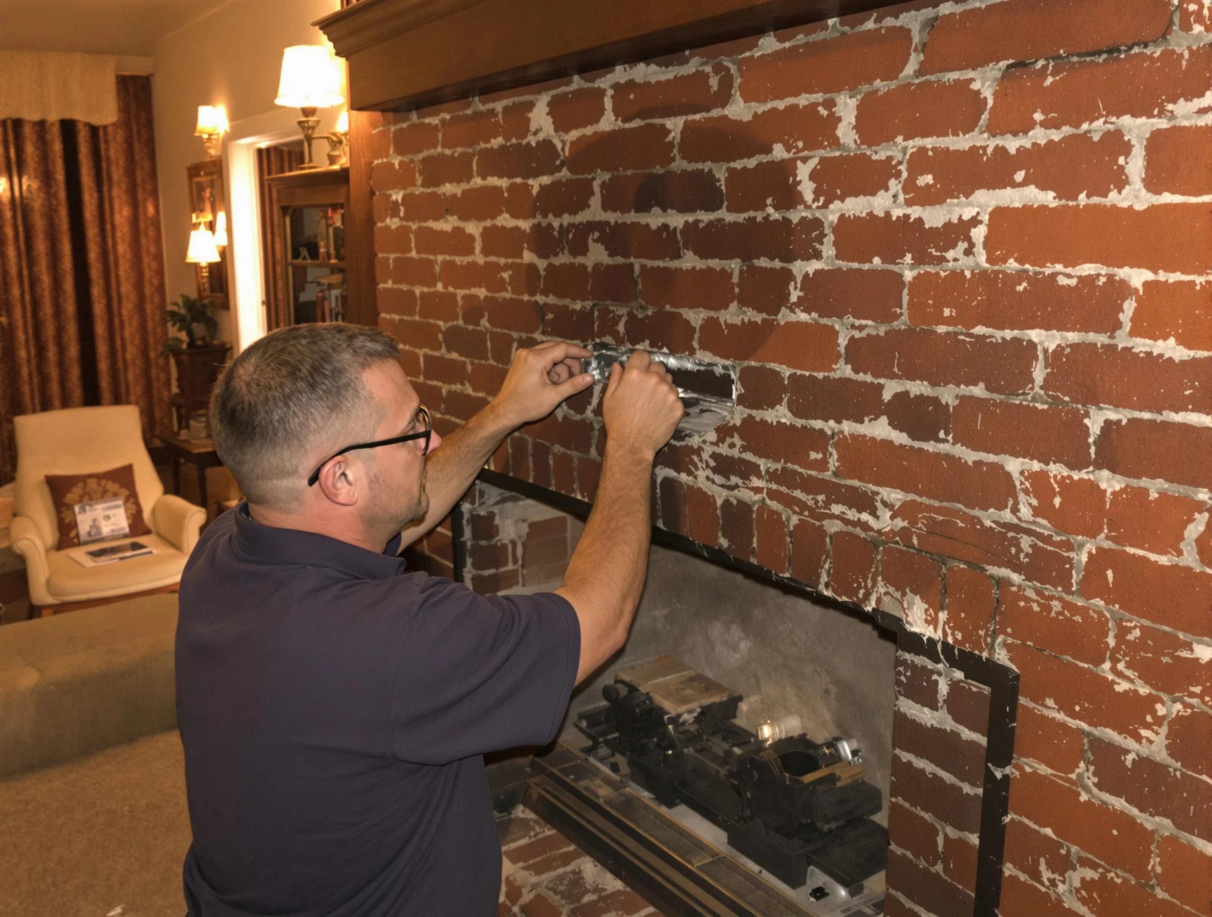 Manchester Chimney Sweep expert fixing a fireplace in Manchester, NJ