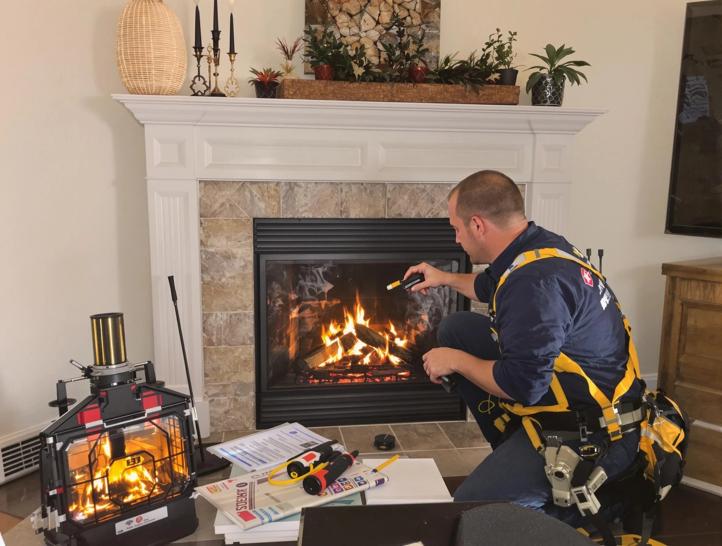 Safety-focused fireplace inspection by Manchester Chimney Sweep in Manchester, NJ